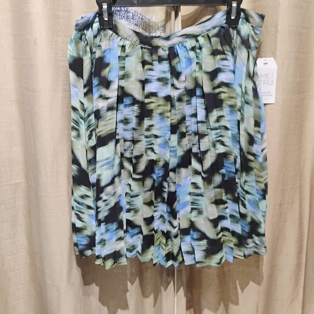 Time And Tru Multi Colored Pleated Dress SZ 16 NWT - Picture 7 of 7